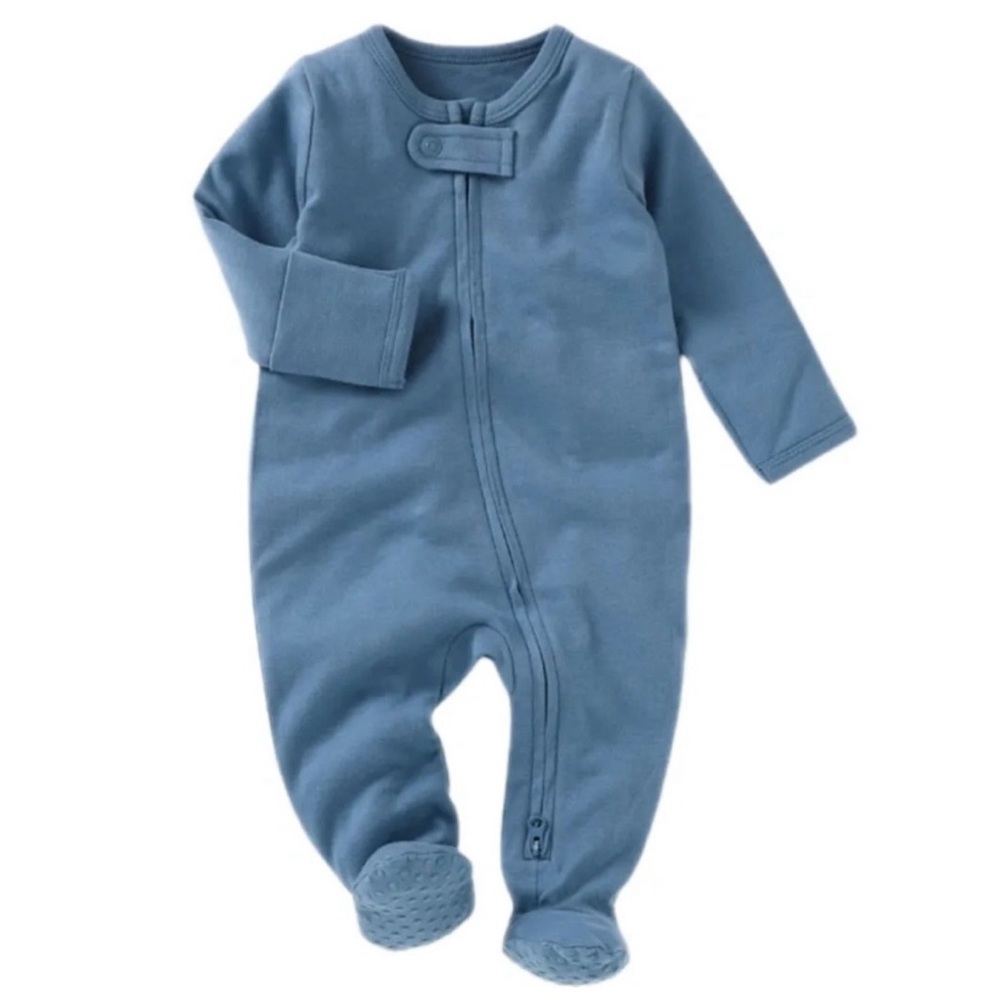 TEAL | Blush Lotus organic baby toddler footie